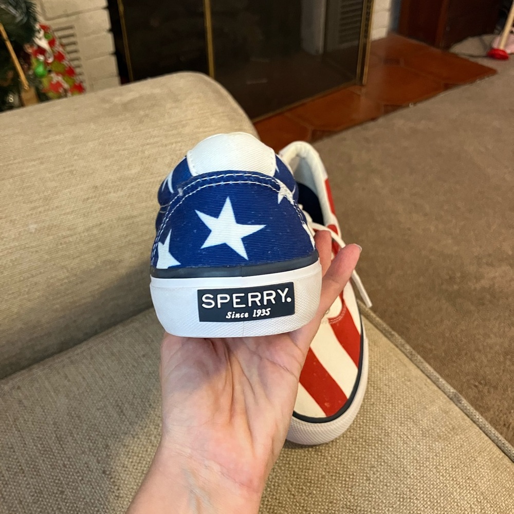 Sperry patriotic red white and blue top sider - Picture 3 of 9